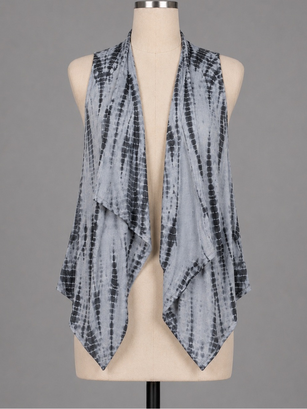 Rocker CHIC Tie Dye Draping Hi Lo Soft Layering Vest Cover Jacket sz Small S